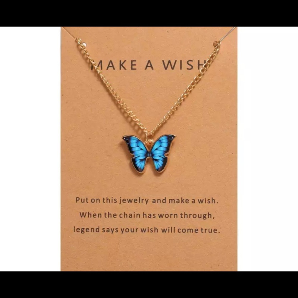 Gold Pendant Butterfly necklace